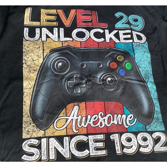 Level 29 Unlocked Tee Shirt Awesome Since 1992 Port & Company Size Large - Picture 1 of 10